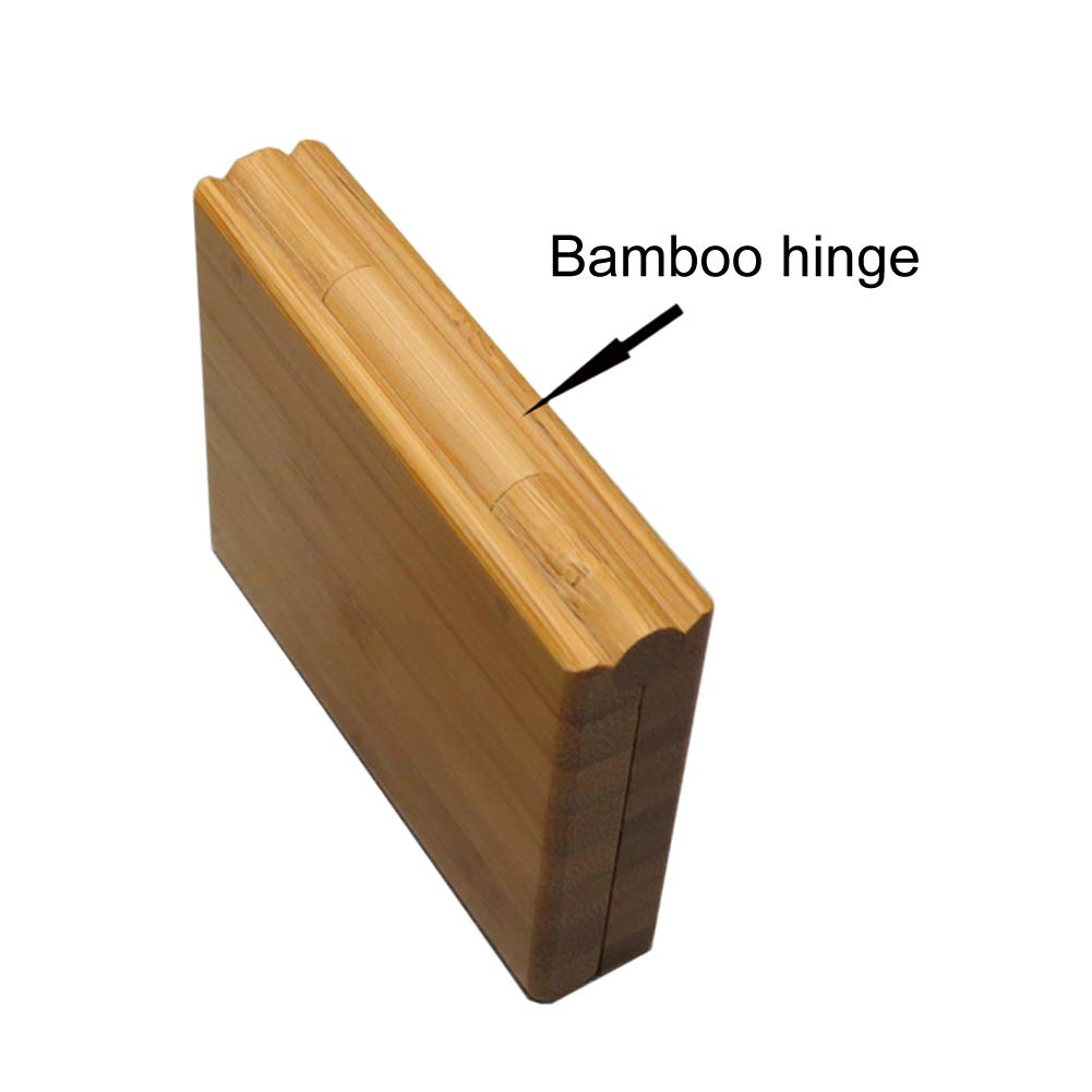 1 Piece Bamboo Empty Eye Shadow Case Box Double Grid Tinplate Palette Pans Bamboo Eyeshadow Case Magnetic Eyeshadow Palette Cosm
