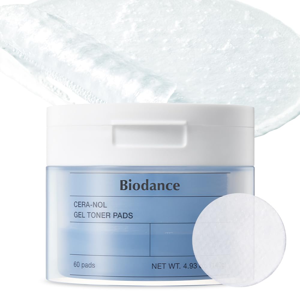 Biodance Cera-Nol Gel Toner Pads | Hydrating, Soothing Korean Toner Pads For Sensitive Skin | 4.93 Fl.Oz.(140G), 60Pads