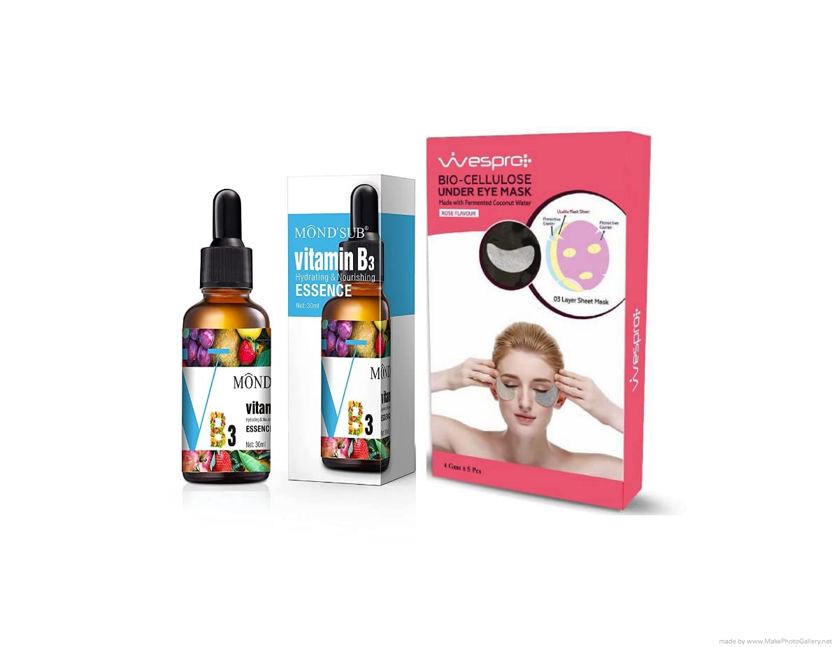 MondSub Vitamin B3 Serum With Niacinamide For Healthy & Spotless Skin, Lightens & Tightens Skin Tone 30Ml With Free Wespro Bio