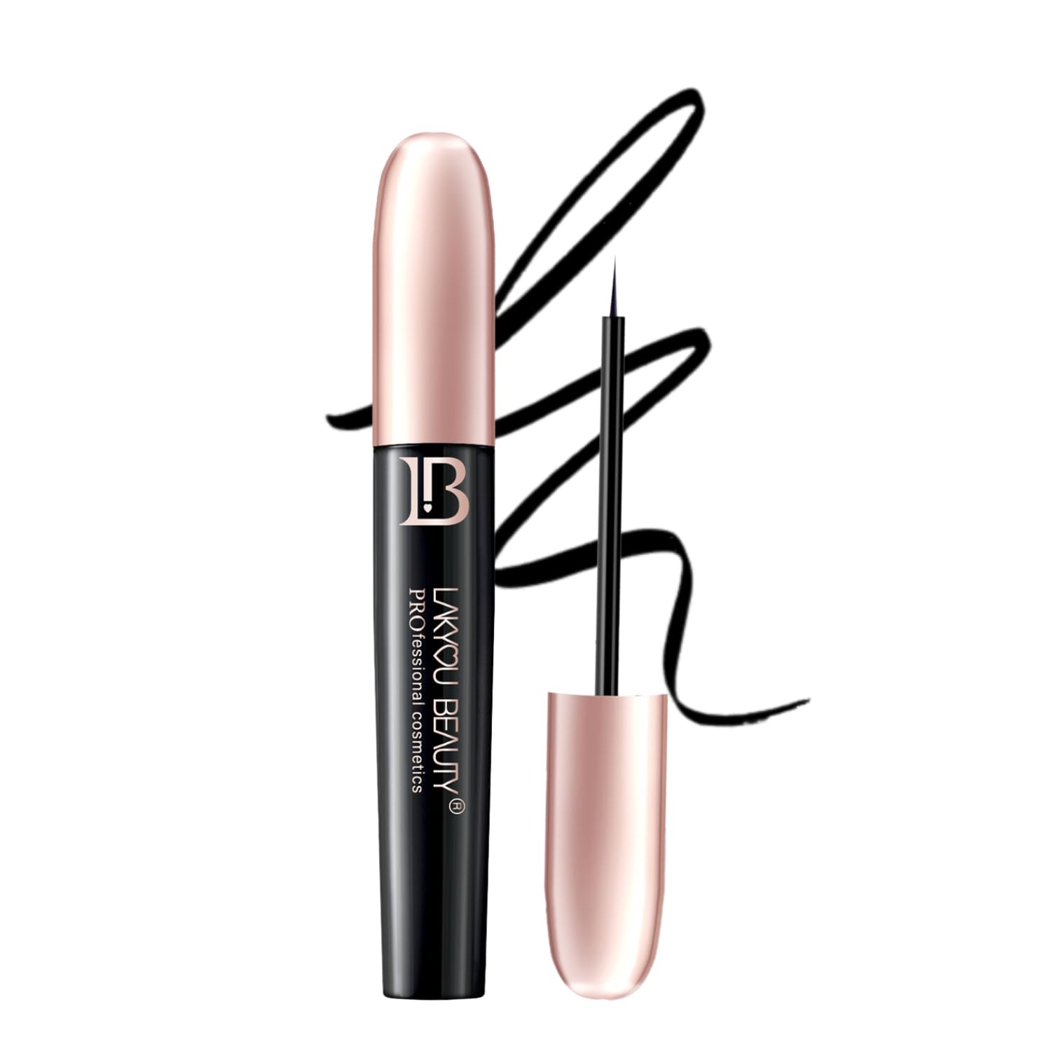 Lakyou Beauty Matte Eyeliner Jet Black  6Ml | Bold & Lasting Jet Black Lines With Matte Finish