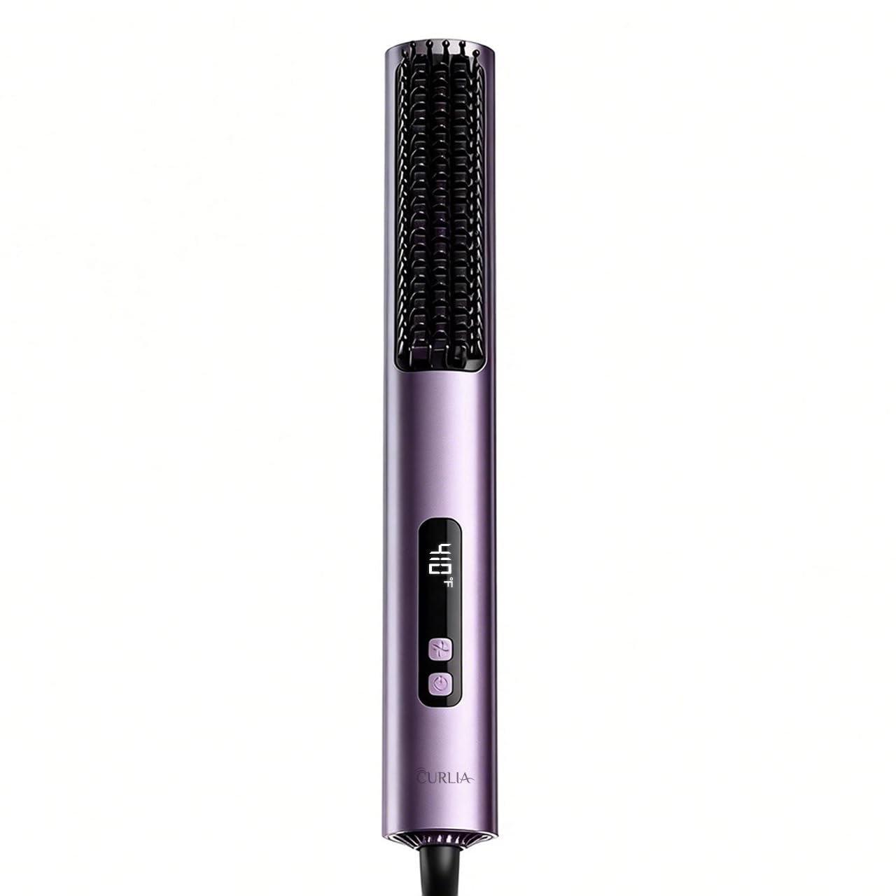 CURLIA Crown Lock Brush, Root Lifter, Cold Air Lockin Style, Hair Straightening Comb, Fast Heat, Dual Voltage