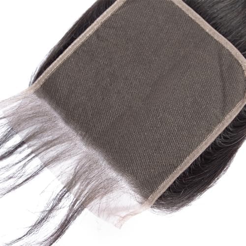 Isufer 6x6 Swiss Lace Closure, 100% Human Hair, Straight, Black, 22 Inch, Sew-In, Tangle Free