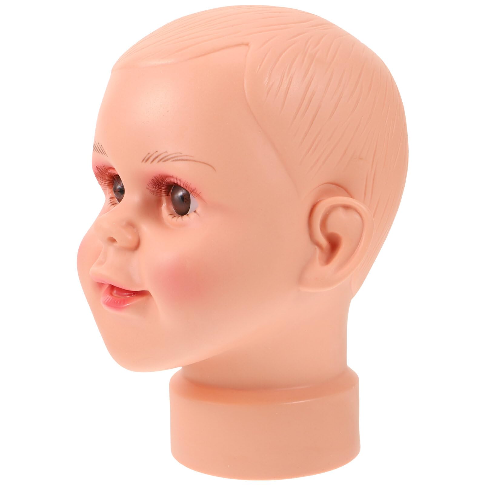SOLUSTRE Baby Mannequin Head, Baby Boy Girl Children Mannequin Manikin Head Kid Mannequin Head Display for Hair Wigs Scarf Hats 