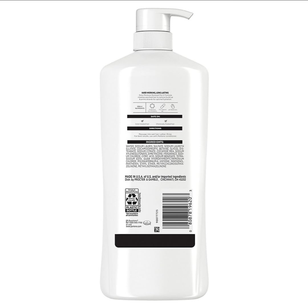Pantene Pro-V Daily Moisture Renewal Shampoo, 36.2 oz (Pack of 2)
