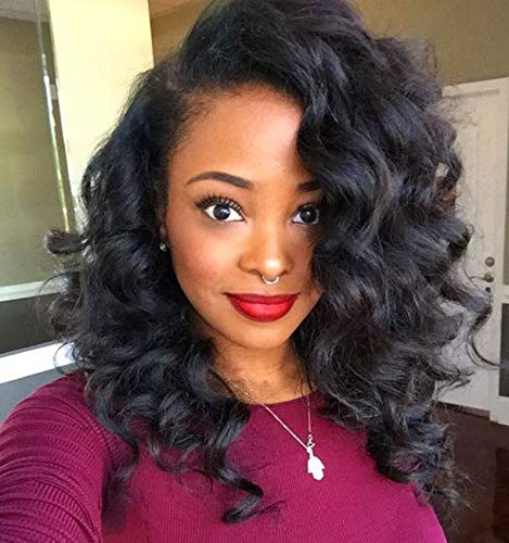Ameli Ocean Wave Crochet Hair Natural Black Deep Wave Crochet Hair for Black Women Synthetic Curl Braiding Hair Extensions 8 Pac