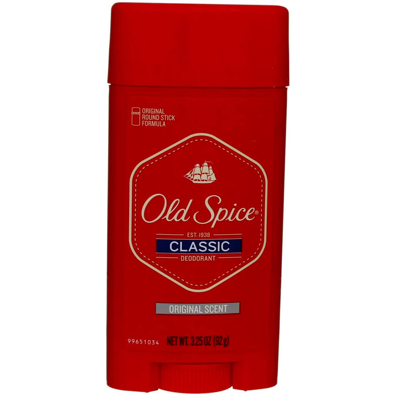 Old Spice Deodorant 3.25 Ounce Classic Original Round Stick (96ml) (2 Pack)