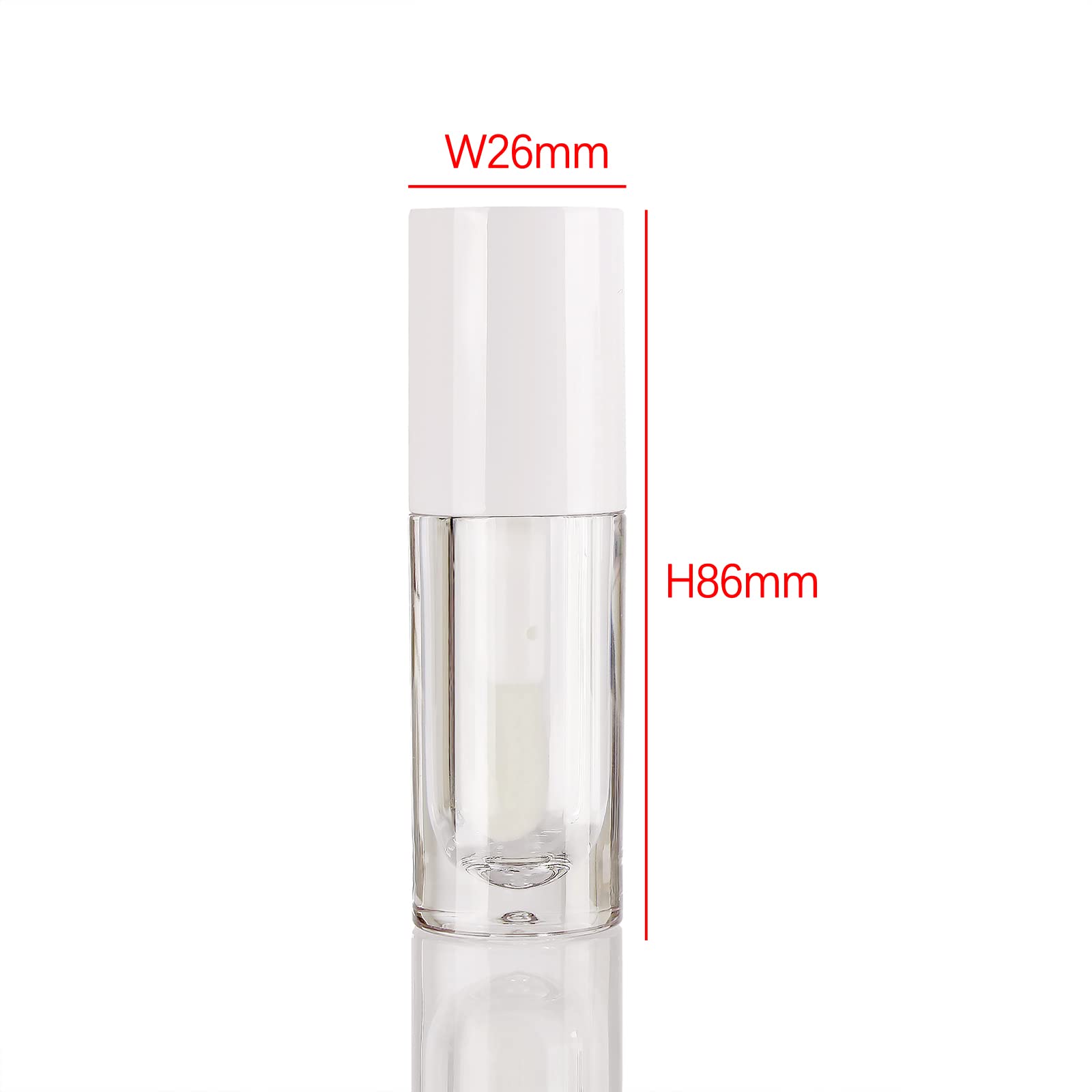 COSIDEA 14pcs Empty 6ml big doe foot wand lip gloss tubes for DIY lipgloss, White round lipgloss containers tubes with thick wan