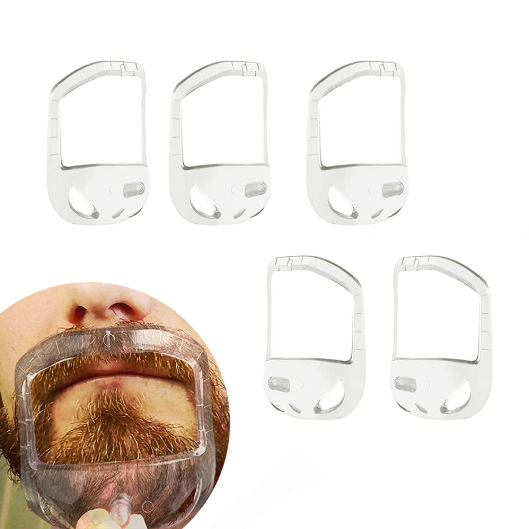 5PCS Transparent Beard Shaper Styling Tool Different Sizes Facial Hair Trimming Guide Grooming Shaper Hair Lineup Tool For Man S