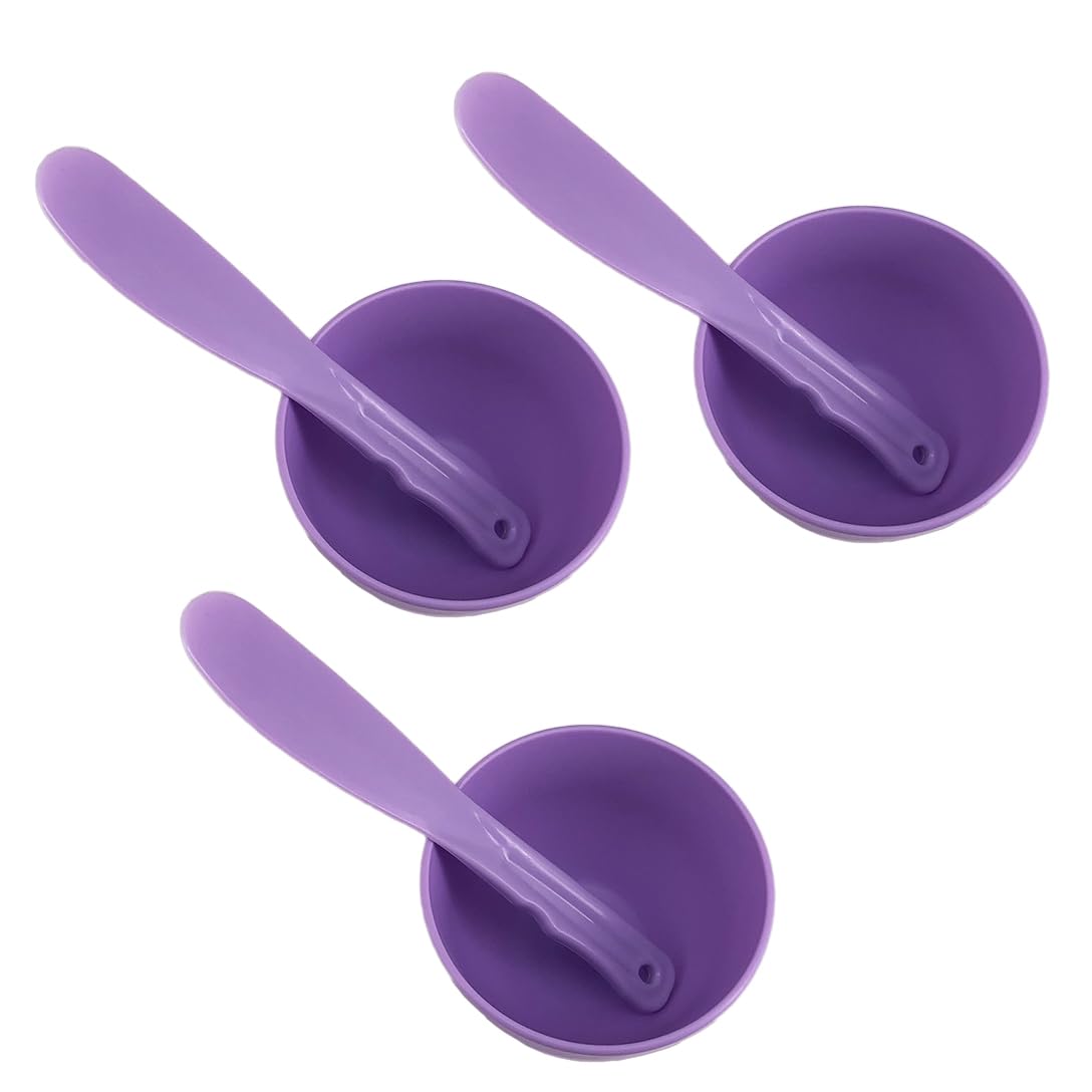 3 Sets Rubber Facial Mask Mixing Bowl With Plastic Spatula Facemask Bowl Mud Mask Mixing Bowl DIY Skin Care Mixing Tool Kit for 