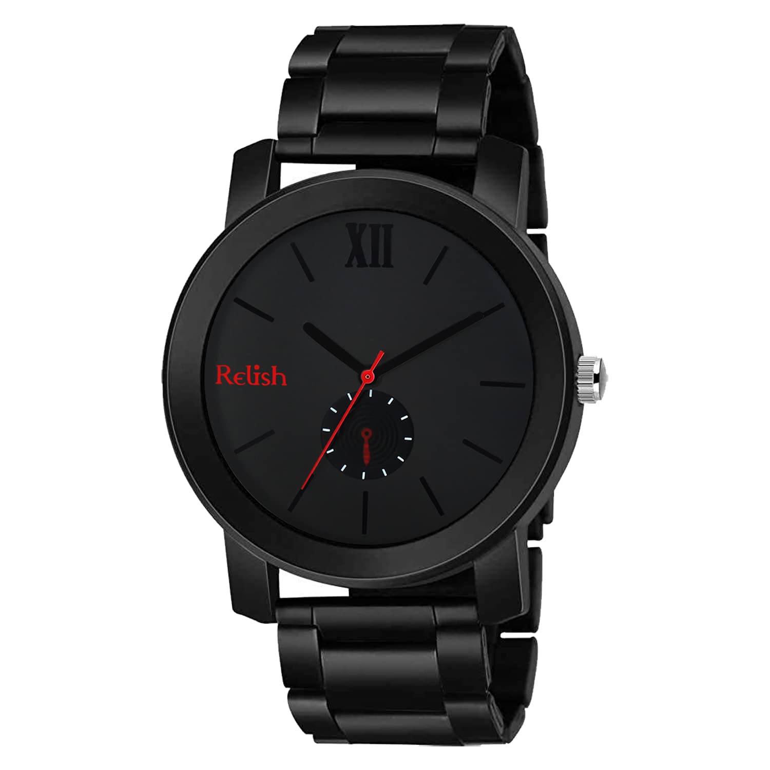 Relish Rubber Analogue MenS Watch(Black Dial Black Colored Strap)