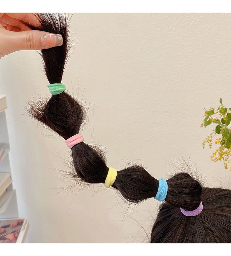 WDGROW 200-210pcs No Damage Soft Hair Ties for Toddler Girls,Age 0-6,Mini SizeHair Bands for Infant,Tiny Hair Elastics,Candy Col