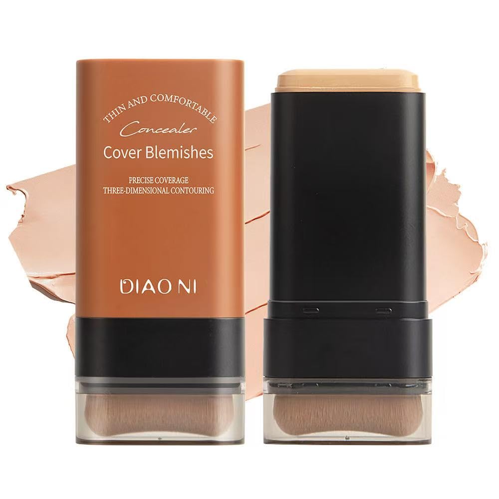 Dual Head with Brush Moisture Translucent Foundation Long Lasting Eraser Foundation StickWaterproof Thin and Cover Blemishes for
