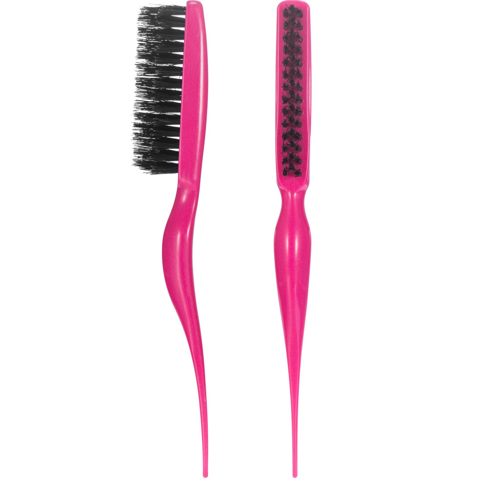 2 Pieces Boar Bristle Brush Comb Hair Teasing Brush For Women Men Salon Boar Nylon Bristle Beauty Styling Backcombing Brush (Fuc