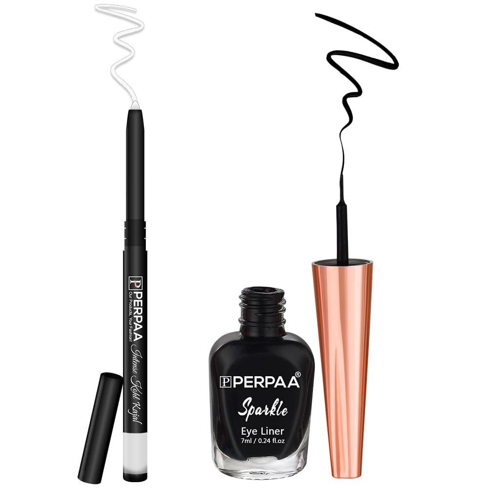Perpaa Waterproof Eye Makeup Kit For Women & Girls | LongLasting Liquid Eyeliner (5 Ml) And Intense Kohl Kajal (0.35G)| Smudge