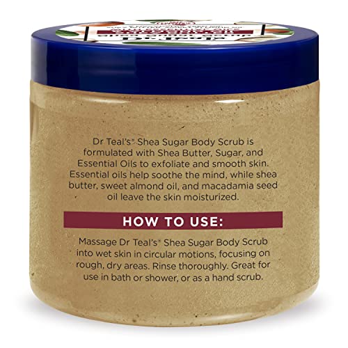 Dr Teal's Shea Sugar Scrub Trial Pack, Rose, Shea Butter, Citrus 19 oz (Pack of 3) (Packaging May Vary)