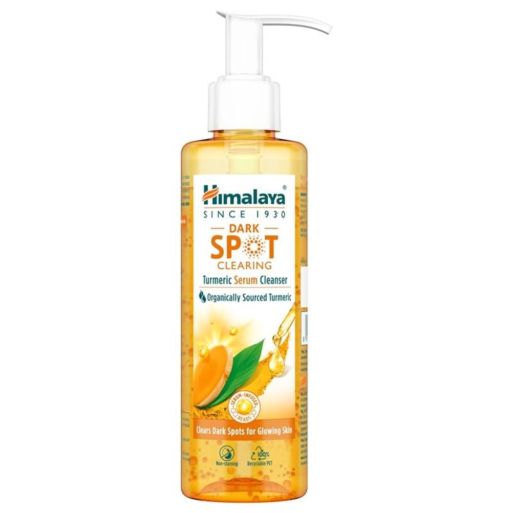 Himalaya Turmeric Serum Cleanser | Niacinamide + Vitamin E + Serum Infused Facewash| Clears Dark Spots For Glowing Skin | 180Ml