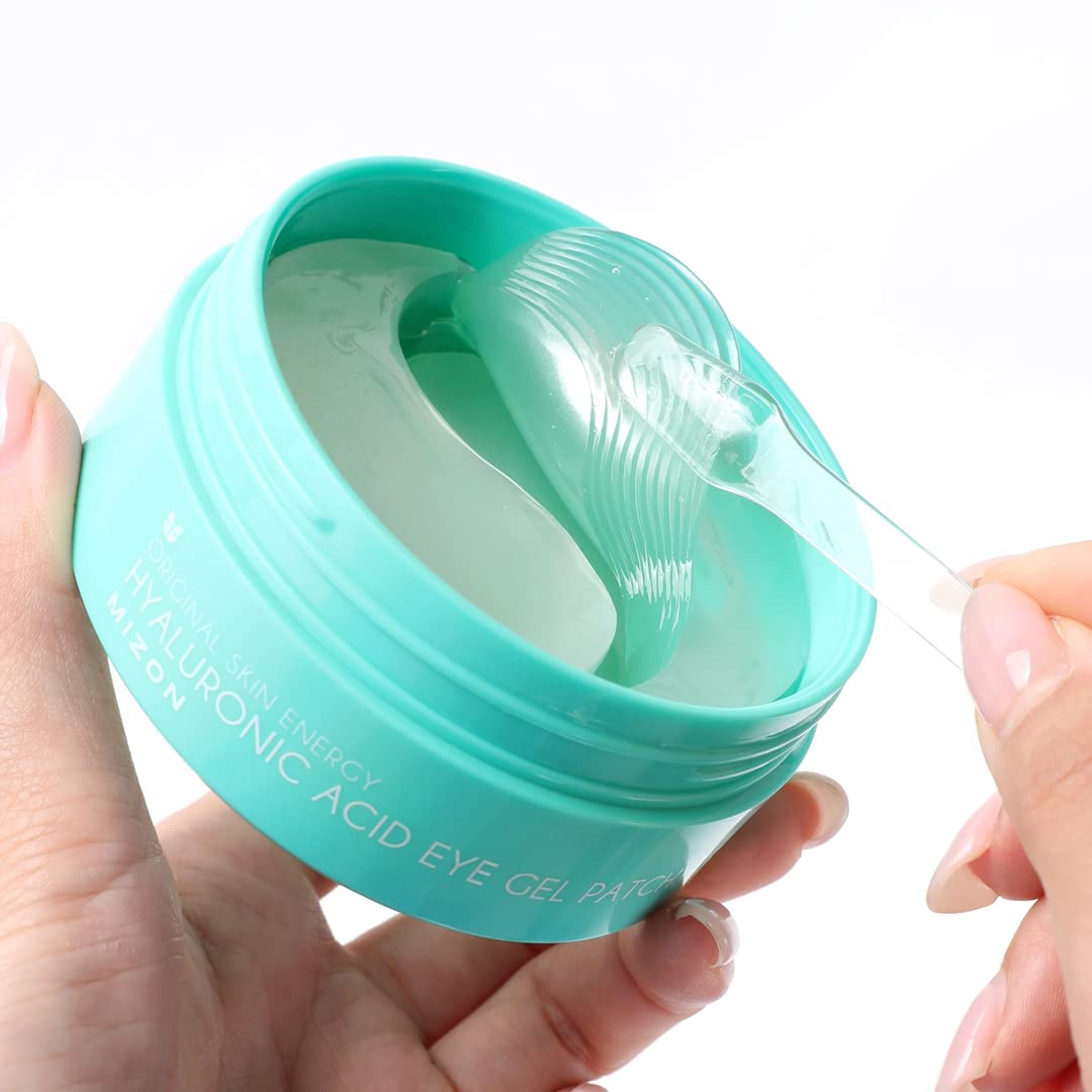 MIZON Hyaluronic Eye Gel Patch with Triple Hyaluronic Acid and Seaweed Extracts for Deep Hydration, Plumping, and Soothing - 60p