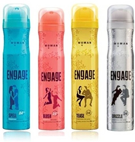 Engage Body Spray Combo Spell, Blush, Tease, Drizzle For Women 150 Ml Each