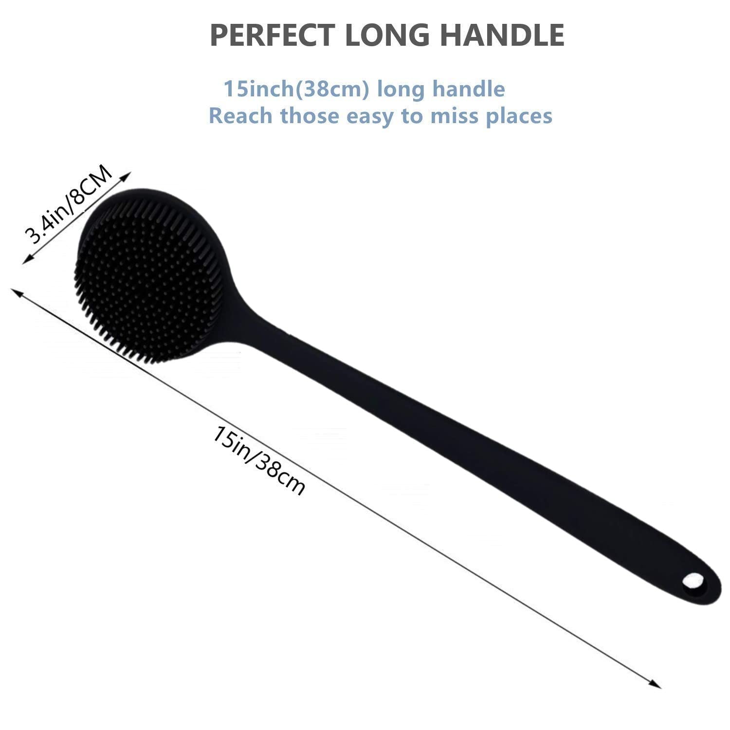 Cinlitek Silicone Body Scrubber, Long Handle Back Scrubber For Body, Shower Srush Back Brush Body Exfoliator