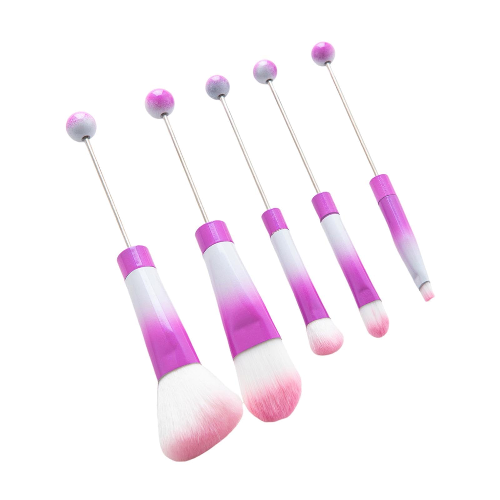 Atorse 5 Pieces Beaded Eyeshadow Brush Cosmetic Brushes For Girlfriend Sister Gifts Purple Red