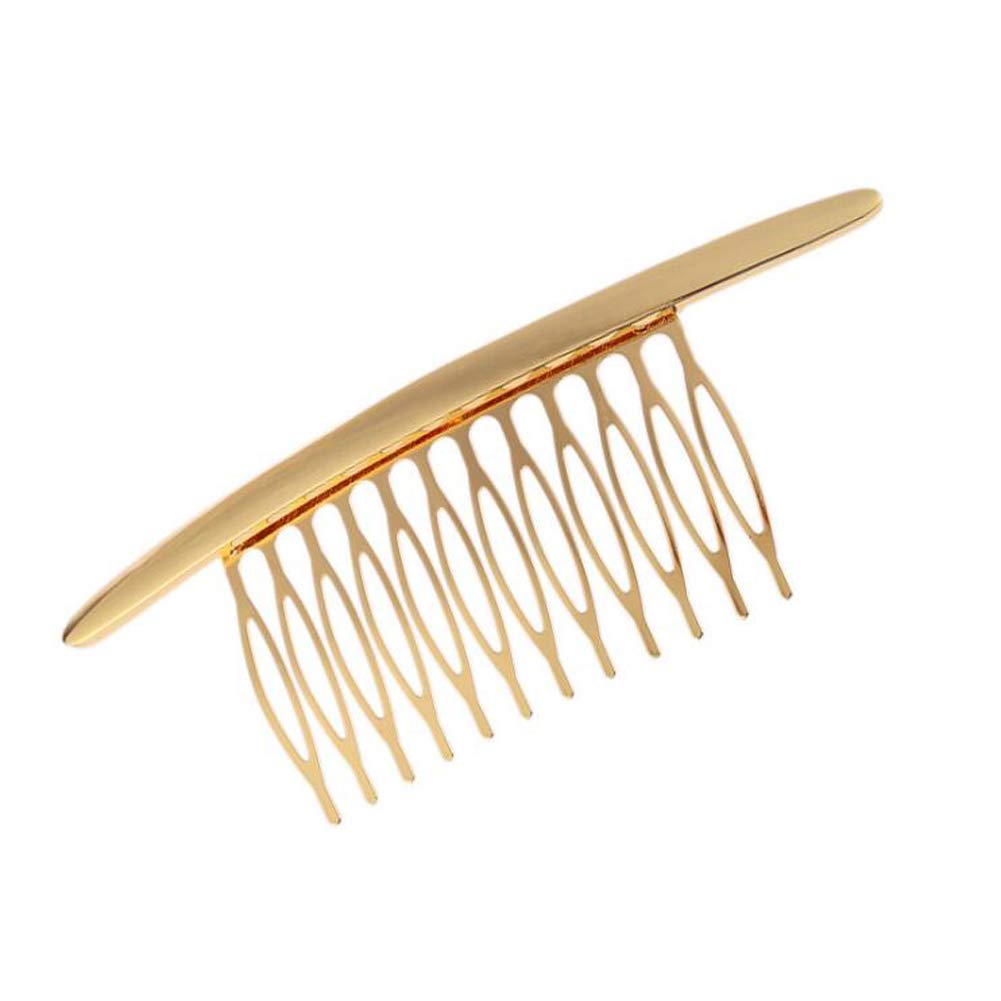 2PCS Alloy Curved Hair Comb (Silver+Gold) Headwear Hair Side Comb French Twist Comb Hair Clip Jewelry Sparkle Styling Tools Hair