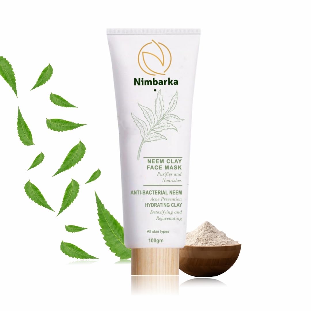 Nimbarka Neem Clay Facemask | Purifies And Nourishes For Refreshing & Refining Acne Prone Skin  For All Skin Types | 100 Gm