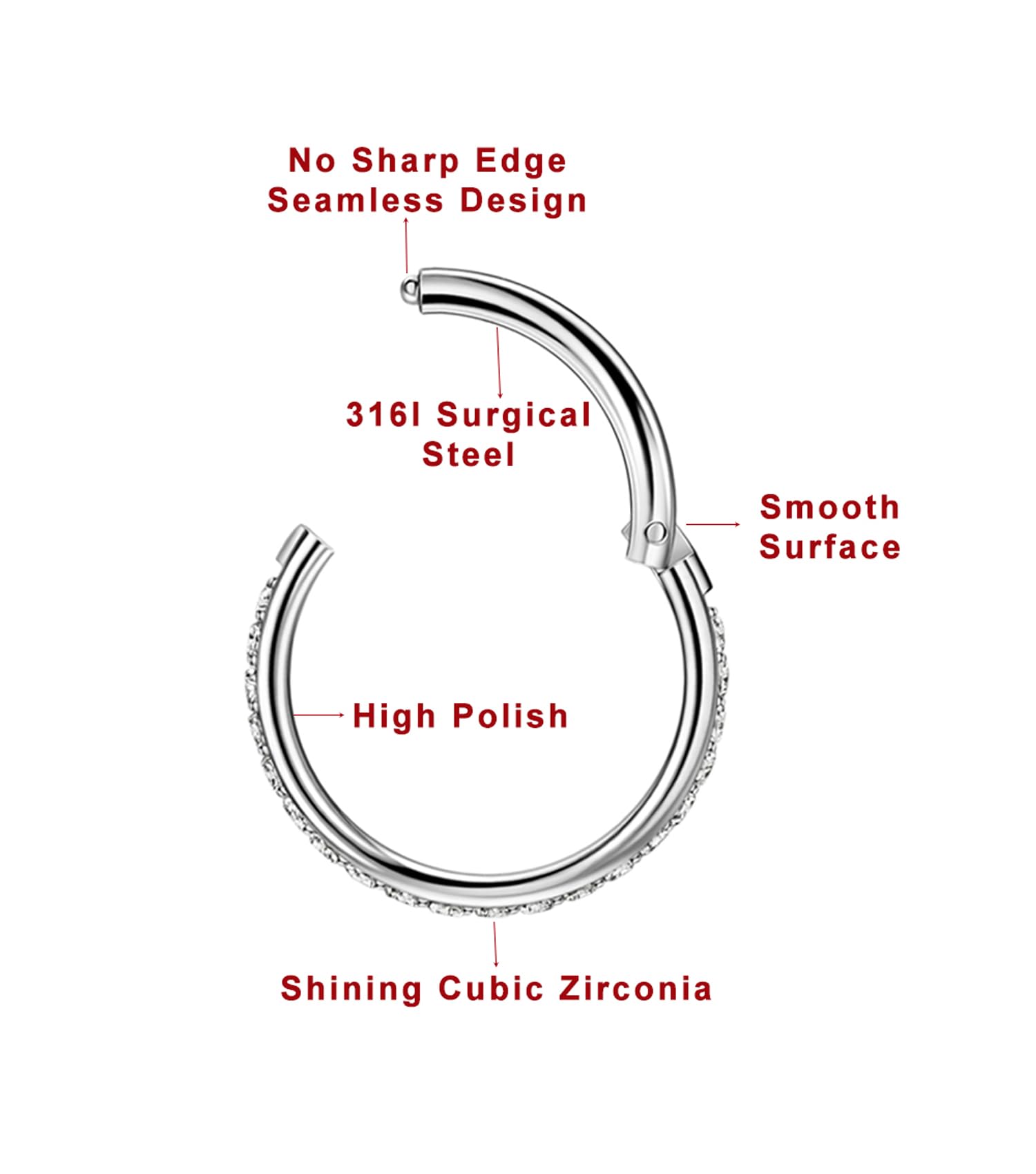 5mm 18G Cartilage Earring Tragus Piercing Jewelry Daith Piercing Jewelry Cartilage Hoop Earring Cartilage Earring Hoop Daith Ear
