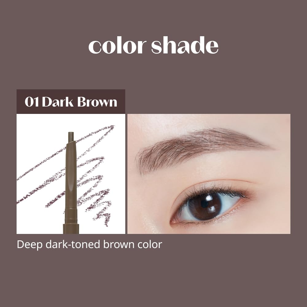 Etude Bare Edge Brow Pencil 05 Mild Taupe (23Ad) | A Hexagon-Shaped Slim Brush That Delicately Coats Every Strand Of Eyelashes |