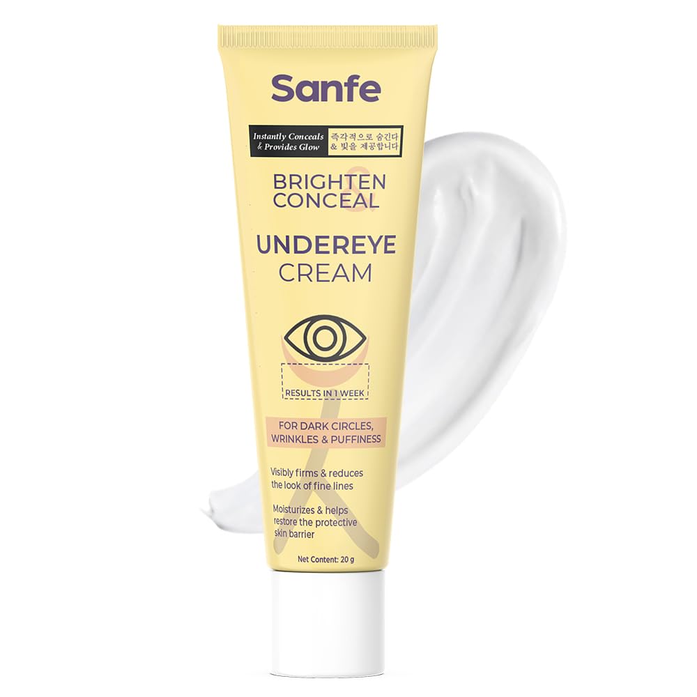 Sanfe Brighten & Conceal Undereye Cream | For Dark Circlers, Wrinkles & Puffiness | For Women, 20G