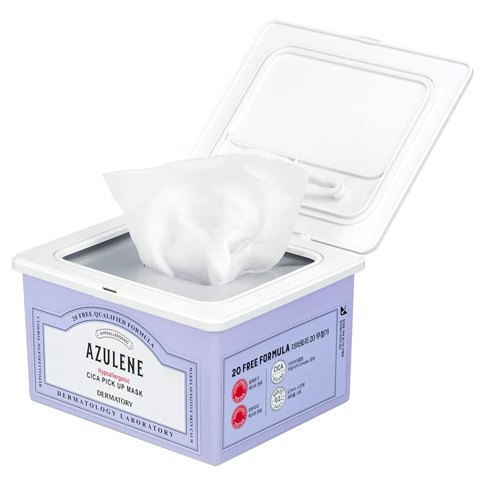 Dermatory Hypoallergenic Cica Pick Up Mask, Thin Sheet Masks (0.2Mm), Gentle, Moisturizing, Soothing, Healing, Calming Cica Skin