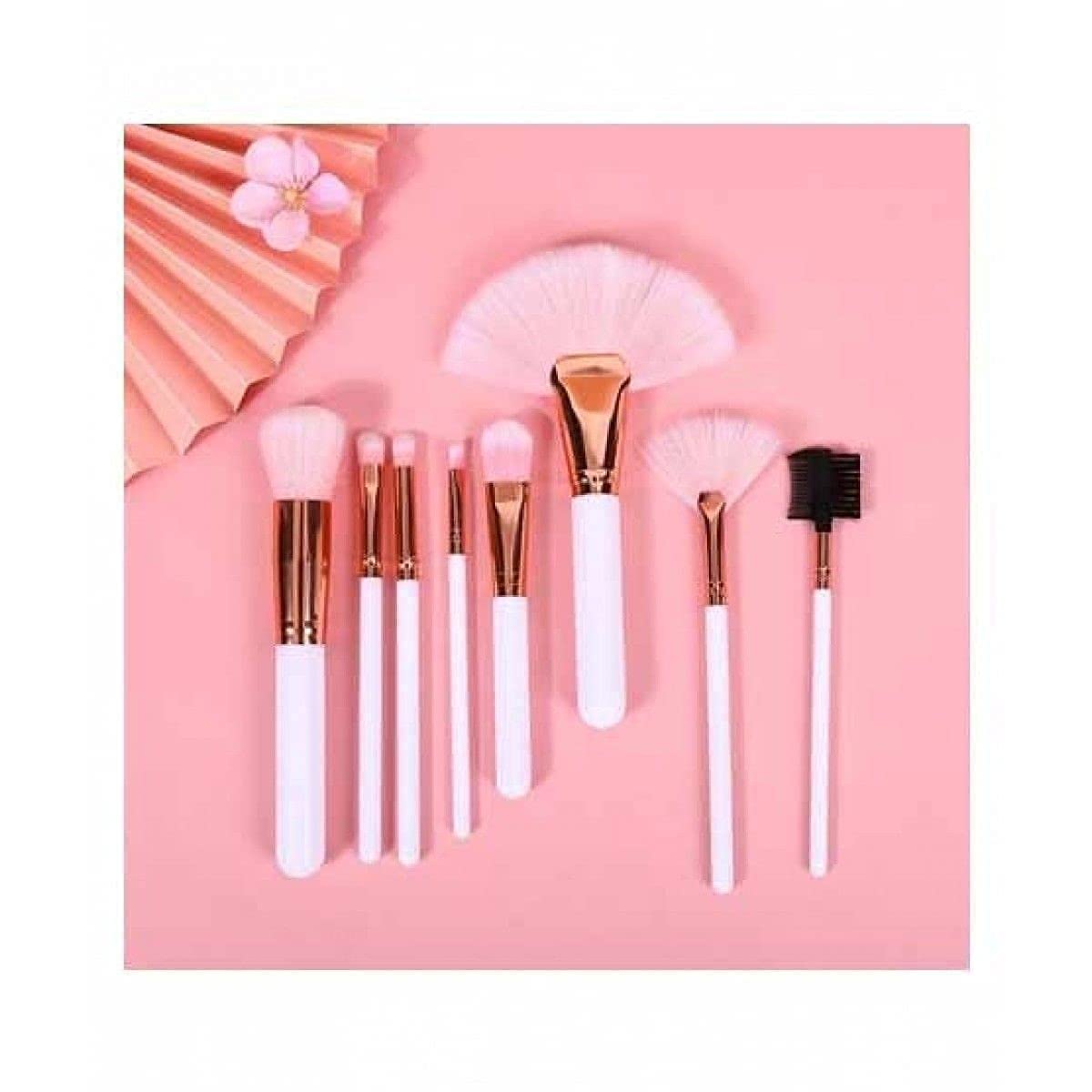 Niralasa Makeup Brush Set 8 Pcs For Foundation, Blush, Eyeshadow, Eyelash, Lip & Brow | Portable Mini Makeup Brushes Kit | Profe