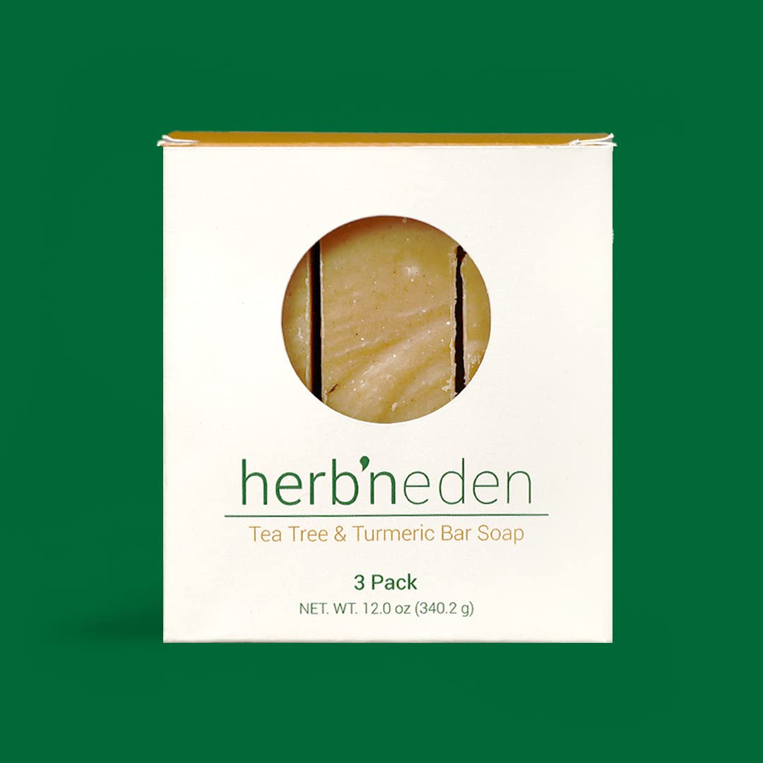 Herbn Eden - Tea Tree & Turmeric Bar Soap - Moisturizing Face & Body Soap - For Hyperpigmentation, Problematic Skin - Natural Pl