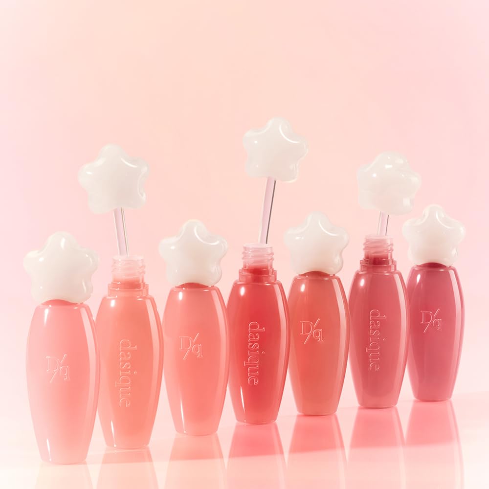dasique Pure Water Lip Gloss #08 Creamy Pink 0.09 oz | Variety of Colors | Dewy Gloss | Buildable Gloss Tesxture | Non-Sticky |