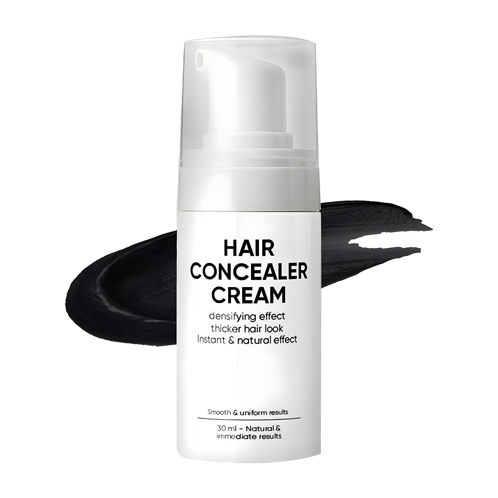 Hair Concealer Cream for Thinning Hair & Bald Spots, Black Root TouchUp, Waterproof & Sweatproof Scalp Coverage, Natural Fillin