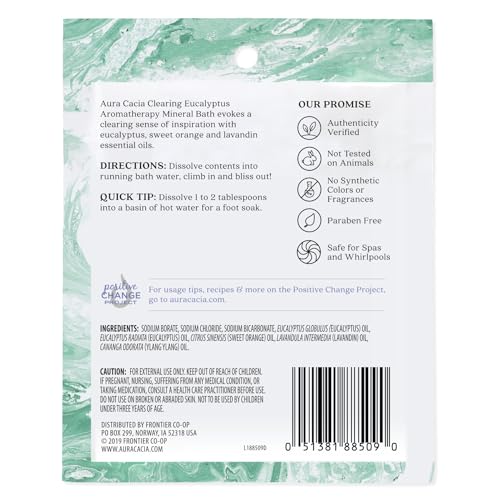 Aura Cacia Aromatherapy Mineral Bath, Clearing Eucalyptus, 2.5 Ounce Packet (Pack Of 3)