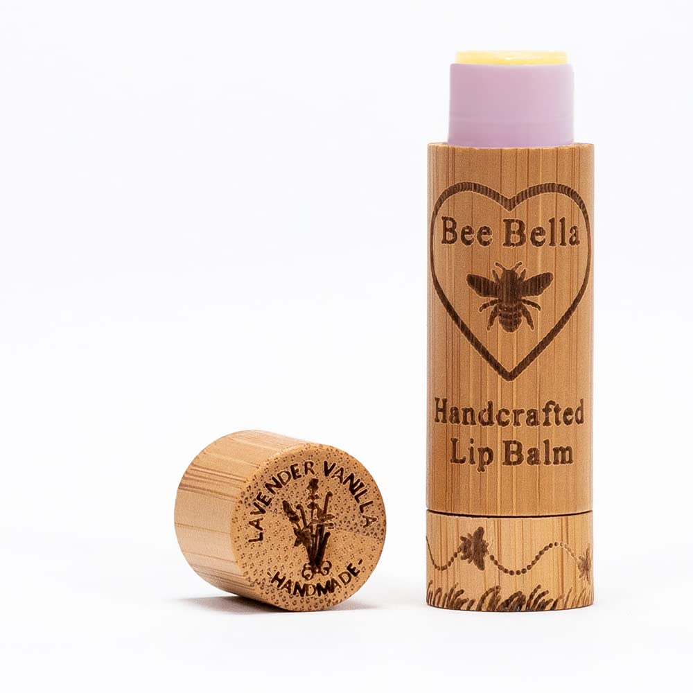 Bee Bella Lip Balm, Lavender Vanilla, 3 Pack - Hydrating, Moisturizing Lip Care, 100% Natural, Original Organic Beeswax With Vit