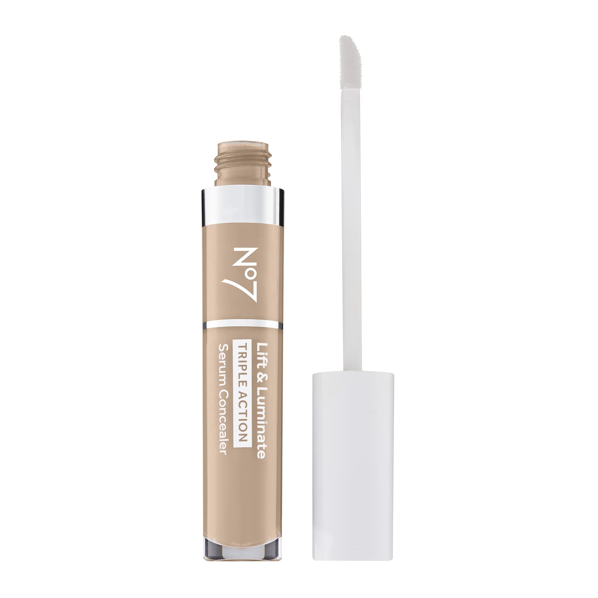No7 Lift & Luminate Triple Action Serum Concealer - Fair - Anti Aging Liquid Concealer Makeup for Blemishes & Dark Circles - Med