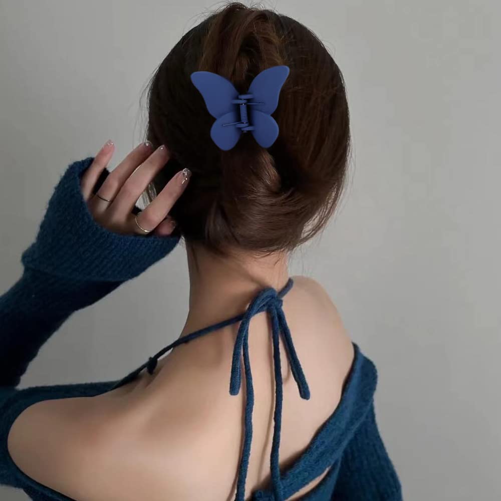 Atoden Butterfly Hair Clips - 4Pcs Matte Claw Clips For Thick, Medium, And Thin Hair, Cute Girls Hair Accessories