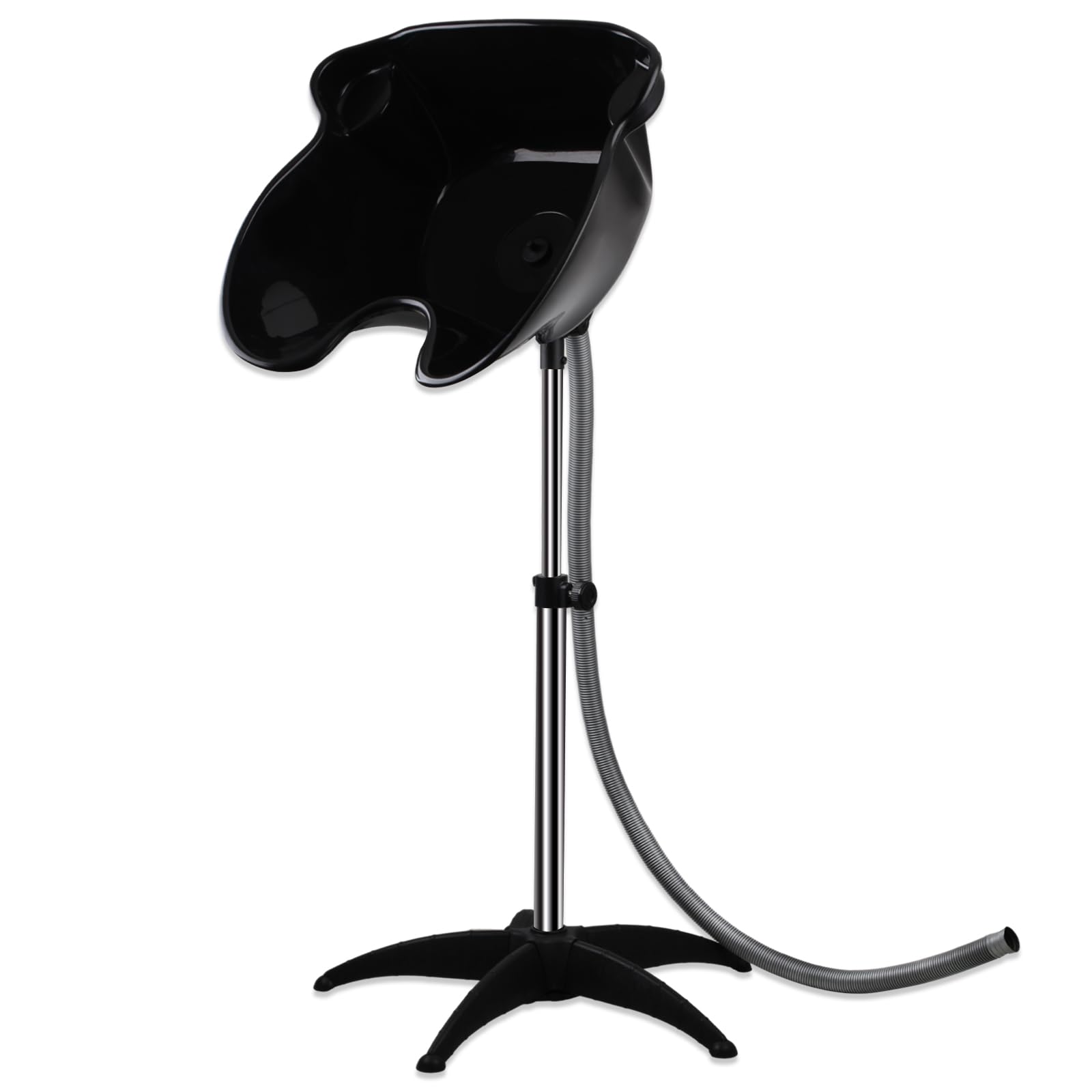 Portable Shampoo Bowl, Height & Angle Adjustable Hair Washing Sink With Drain Hose, Standing Salon Deep Shampoo Basin For Hairst