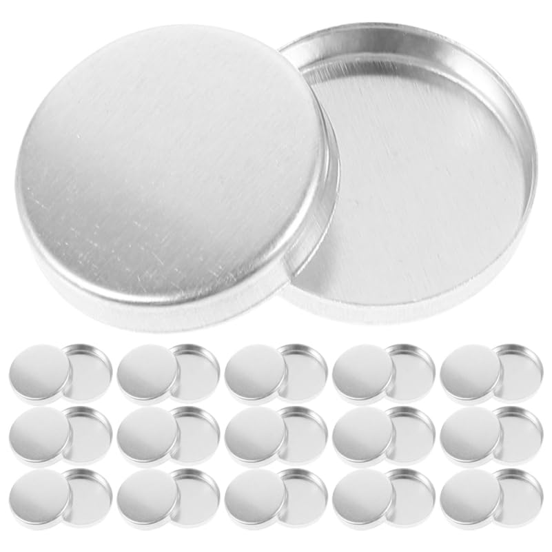 TOVINANNA 30 pcs Empty Eyeshadow Pans 0.74 inch Round Aluminum Makeup Pans for Blush Highlighter Loose Pigments Refillable Palet
