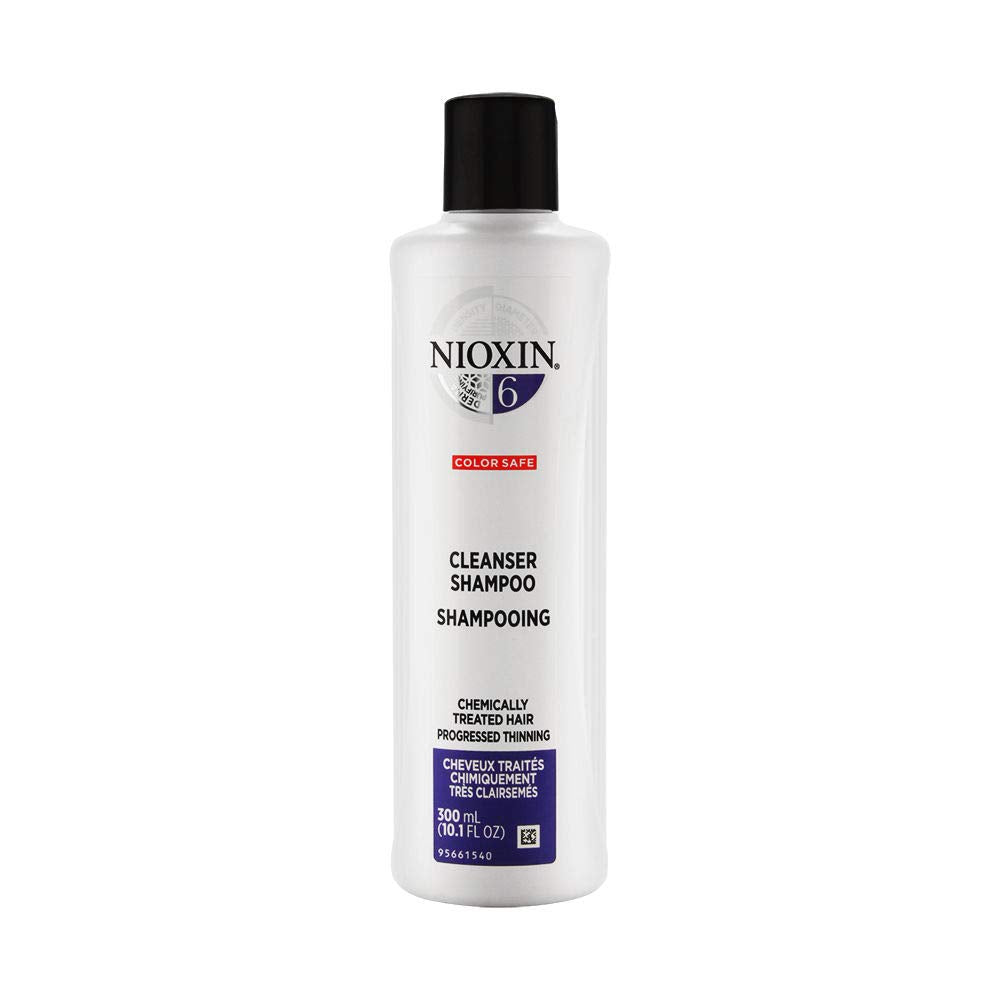 Nioxin System 6 Scalp Cleansing Shampoo with Peppermint Oil, Treats Dry Scalp, Dandruff Relief, Anti-Hair Breakage, For Bleached