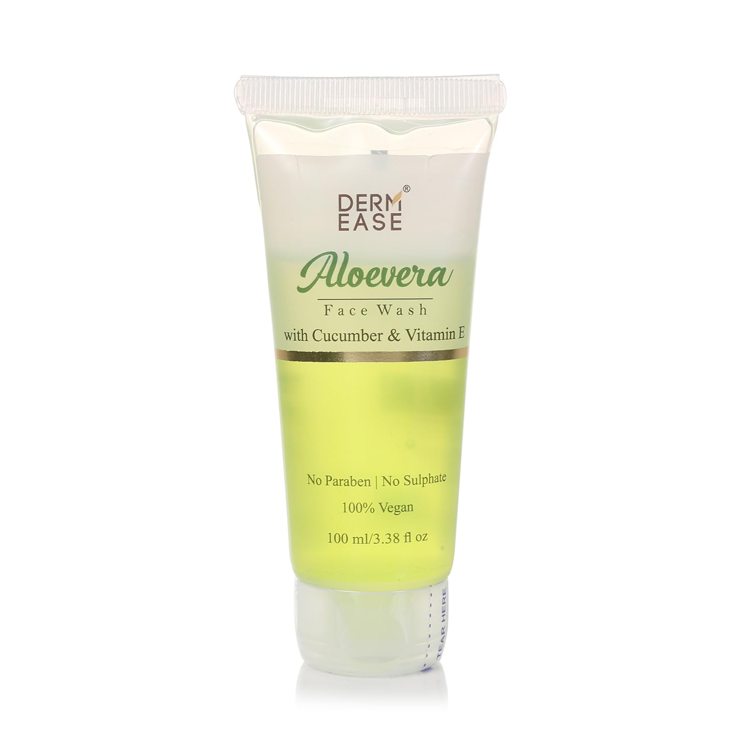 Derm Ease Aloevera Face Wash For Summers | Cucumber & Vitamin E With Aloe Vera For A Youthful Glow | Paraben & Sulphate Free | C