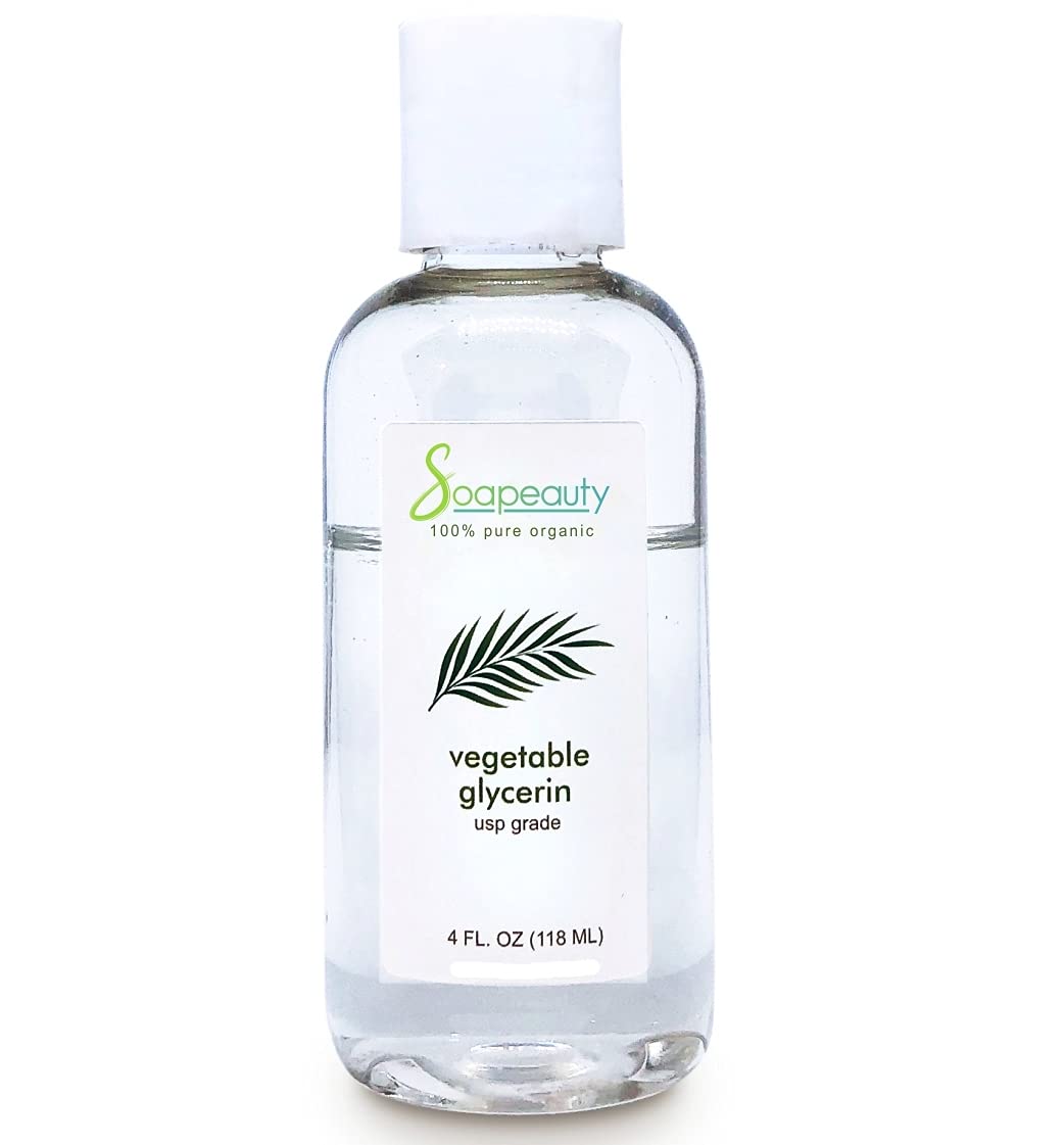 Soapeauty VEGETABLE GLYCERIN USP Grade Non-GMO Natural | Cosmetic Products, Skin, Hair Care, Soap Making, Household Uses 4 oz