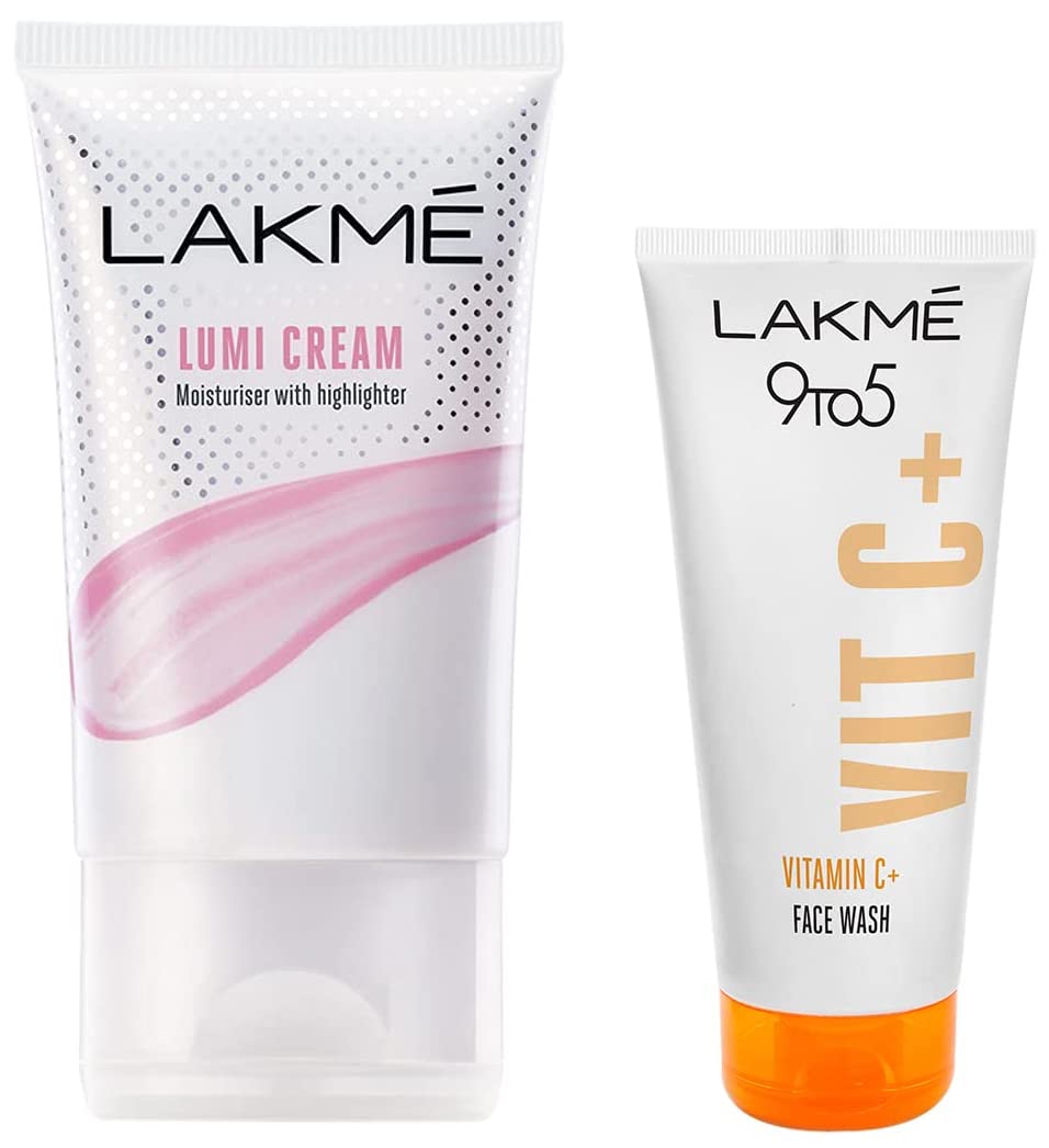 Lakm Lumi Cream, 30 Gm & Lakme 9To5 Vitamin C Facewash With Microcrystalline Beads For Refreshed & Glowing Skin 100G