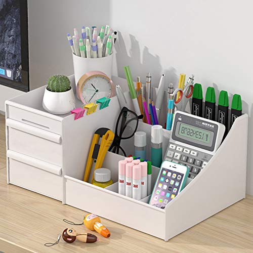 Simbuy Makeup Organizer With Drawers - Countertop Organizer for Cosmetics, Vanity Holder for Lipstick, Brushes, Lotions, Eyeshad