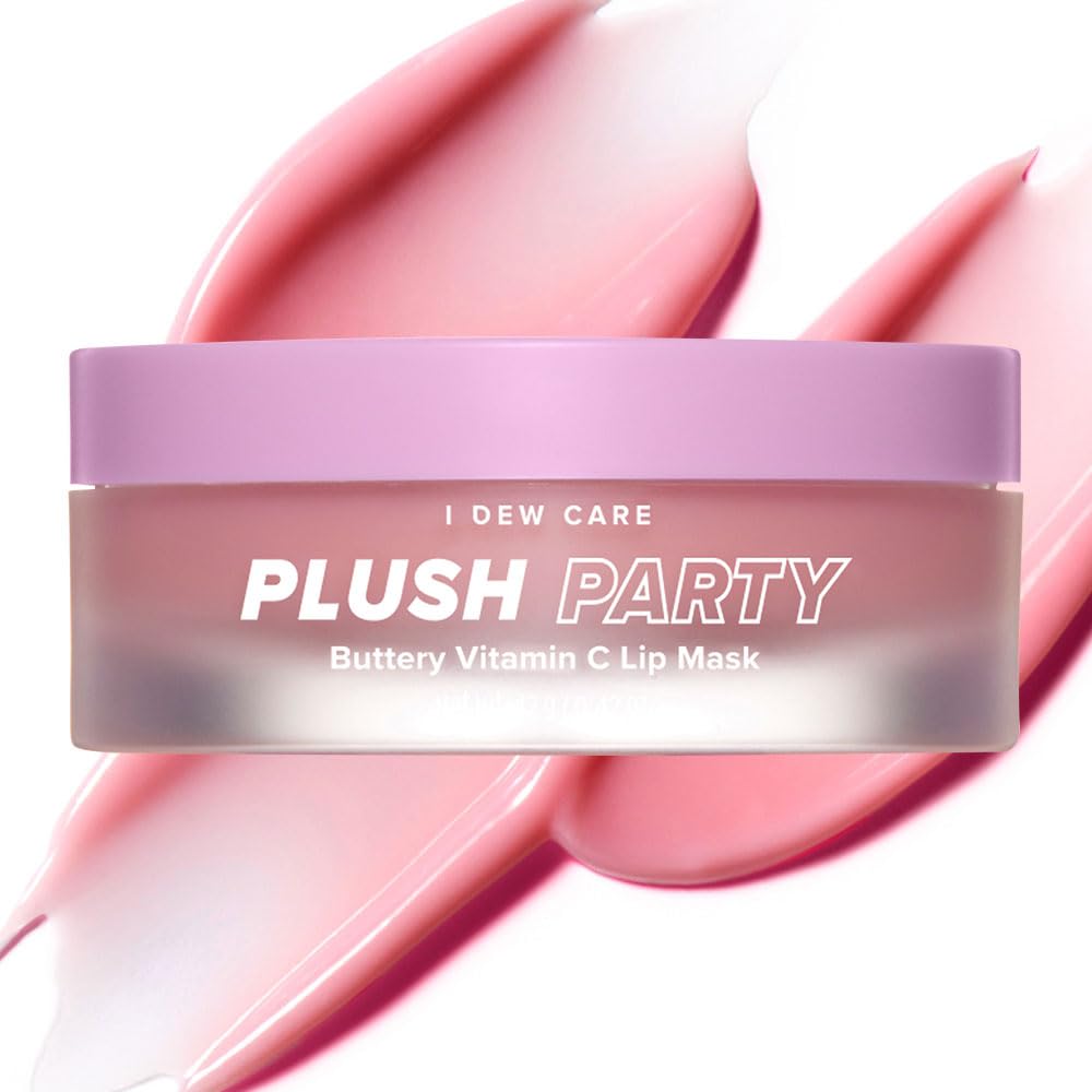 I Dew Care Korean Lip Sleeping Mask | Plush Party Buttery Vitamin C Glass Lip Moisturizing Balm, With Cocoa Butter For Dry Lips,