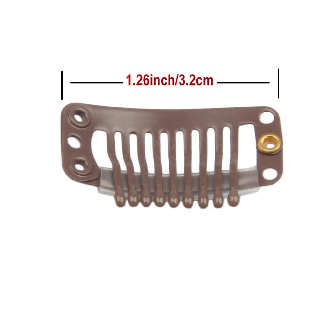 Feihong 20Pcs Hair Clip, Stainless Steel With Silicone Rubber, 9-Teeth Snap Wig Clips, Wig Accessories Clip, Diy Clips For Hairp