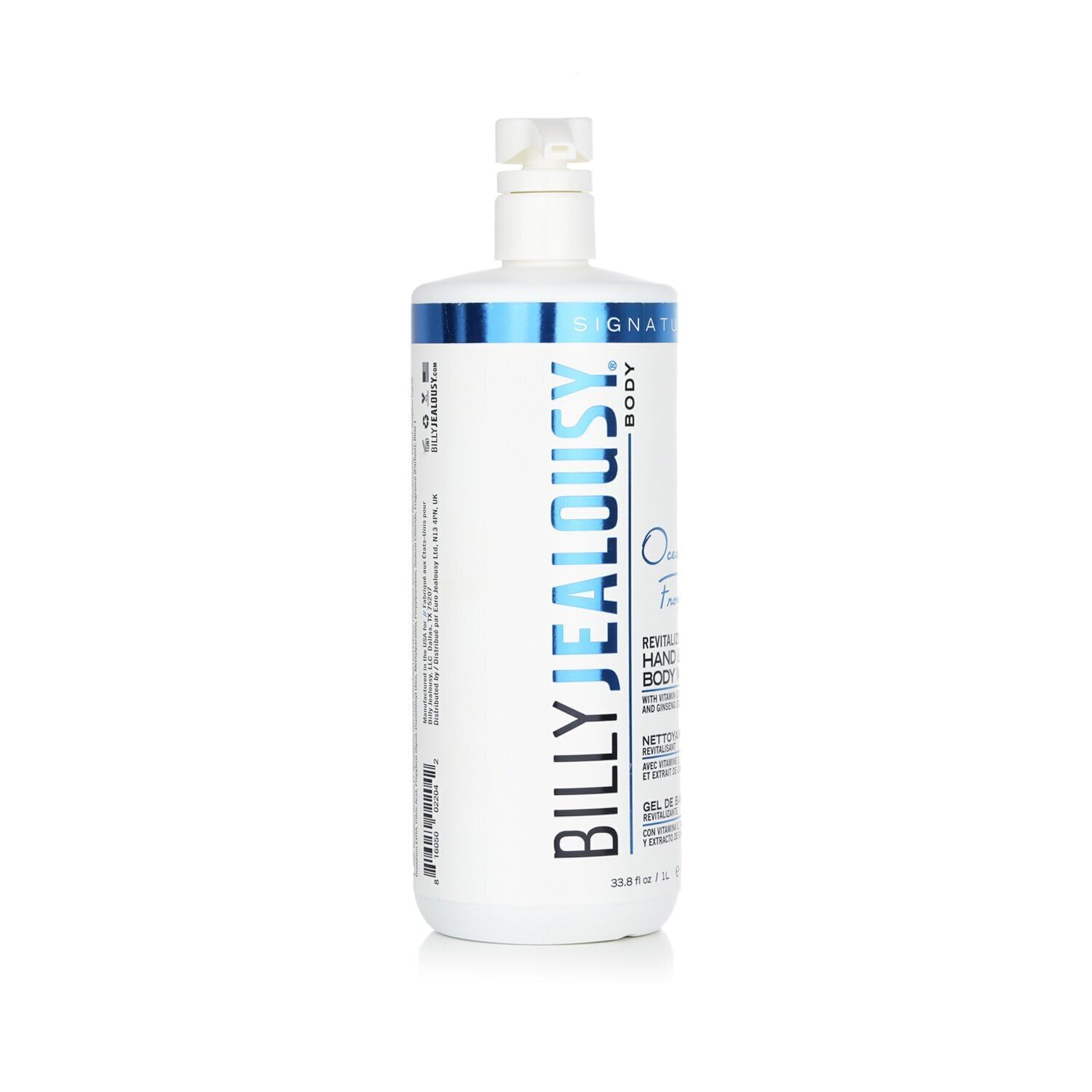 Billy Jealousy Ocean Front Revitalizing Body Wash for Men with Vitamin E & Panthenol Cleanse, Smooth & Soften Skin, 1L