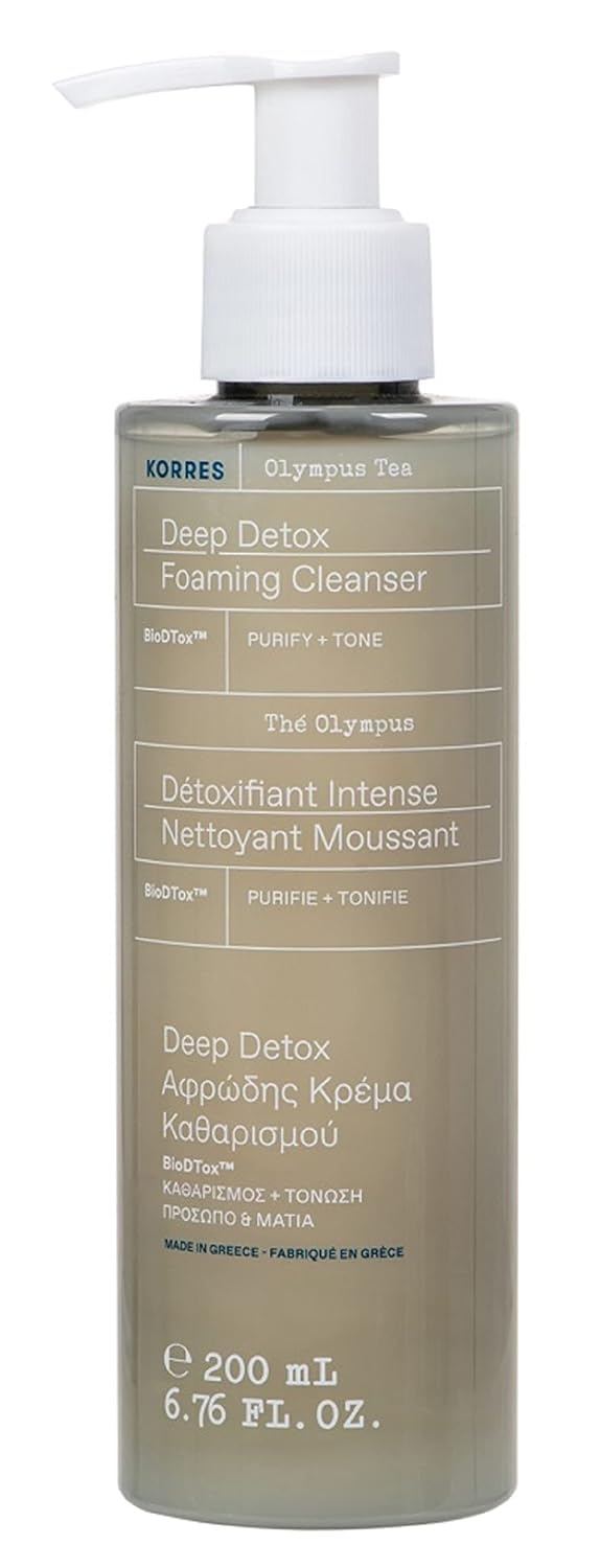 KORRES Olympus Tea Foaming Cream Cleanser, Gentle Face Wash With Organic Greek Mountain Tea, Cream-to-foam Formula For Everyday 