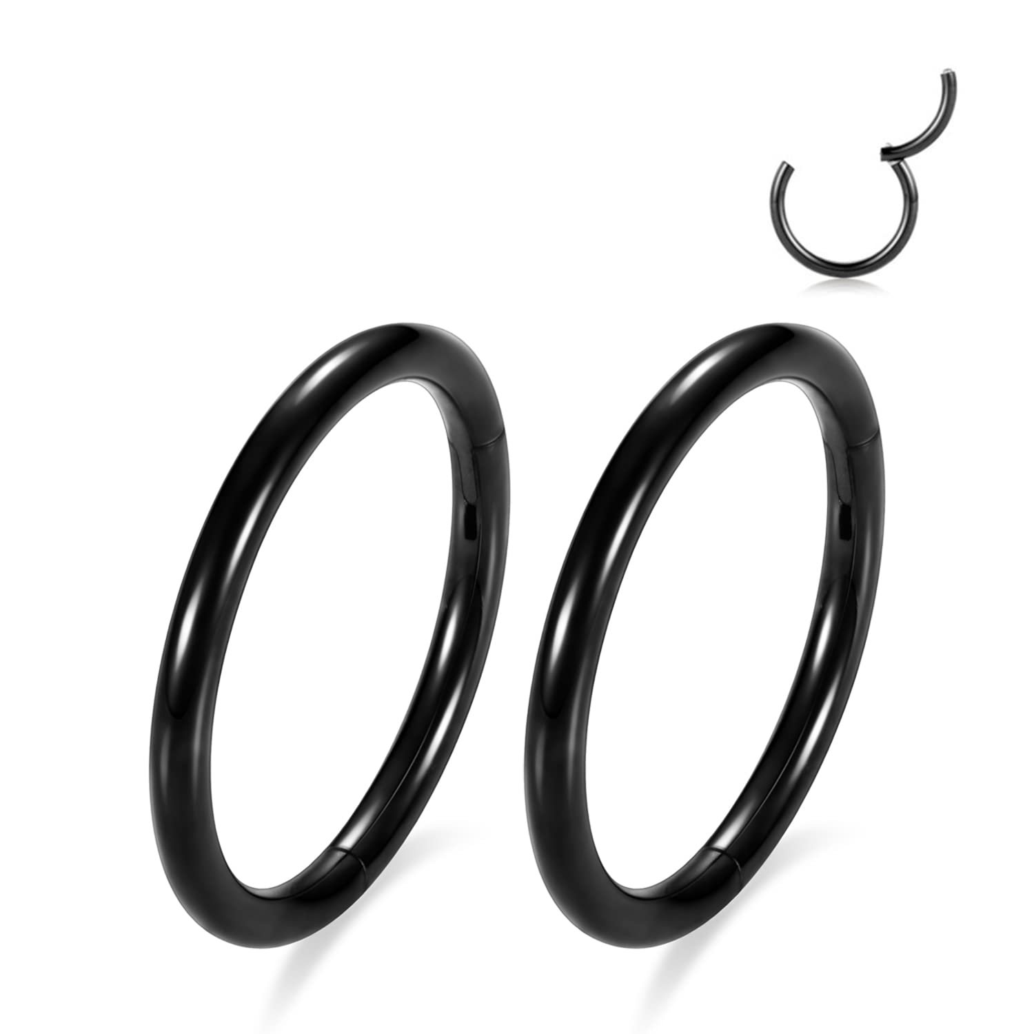18g Cartilage Earring Hoop Nose Rings 18 Gauge Nose Ring Hoop Tragus Earring Black Daith Earrings Helix Earrings Forward Helix E